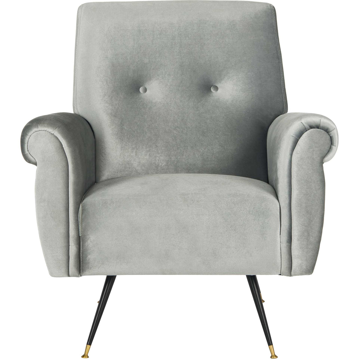 Milton Velvet Accent Chair Light Gray