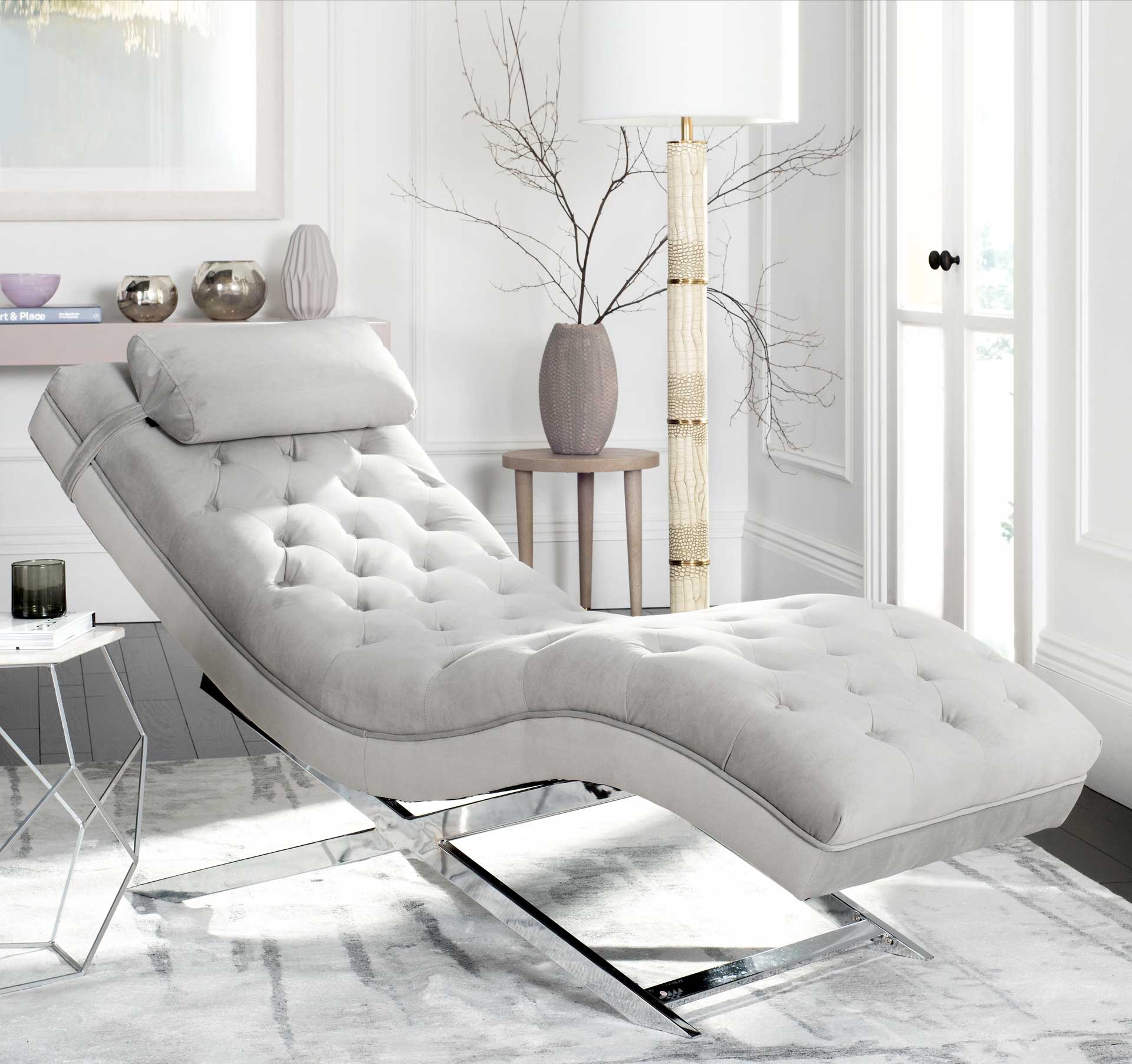 Morph Chaise With Headrest Pillow Gray