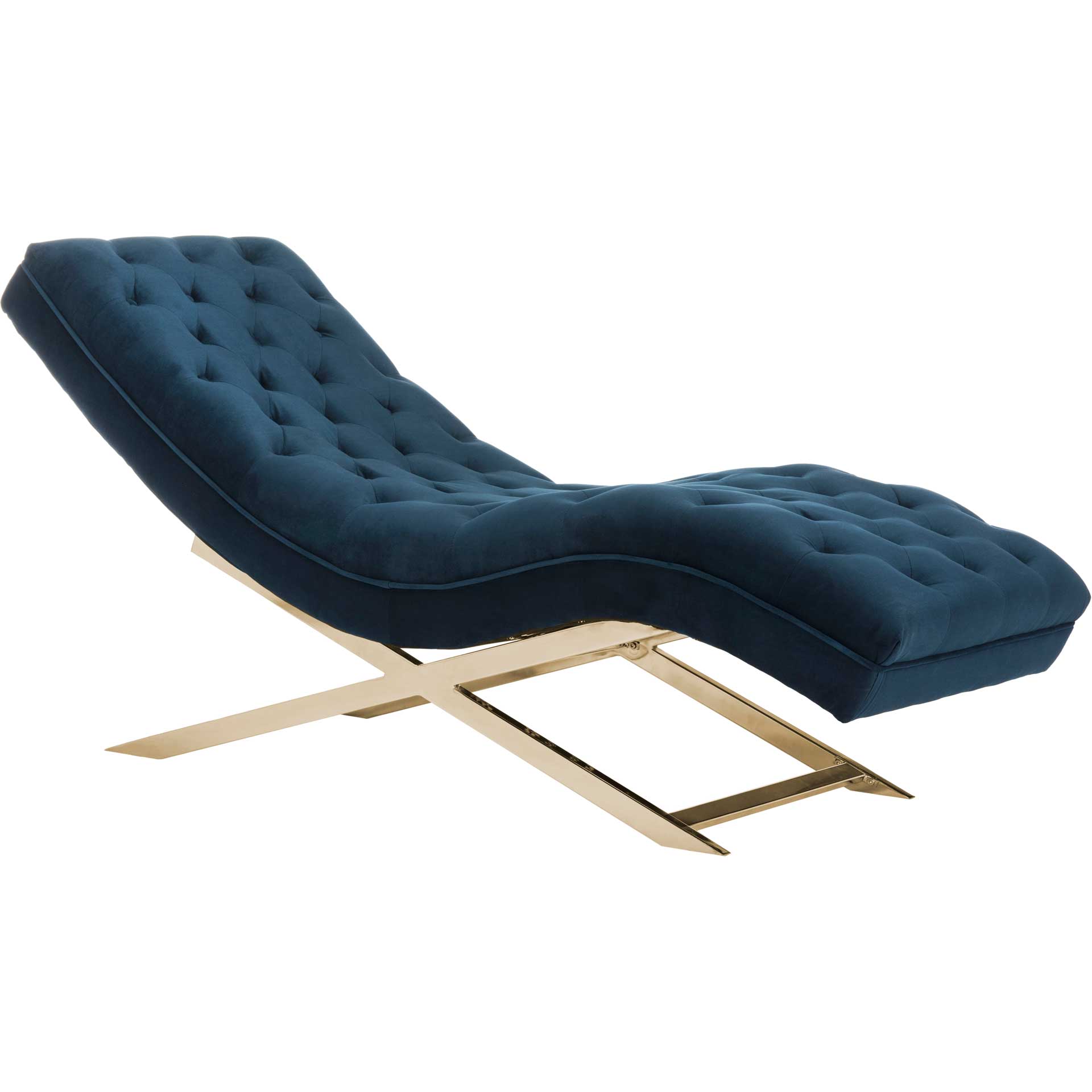 Morph Chaise With Headrest Pillow Navy/Gold