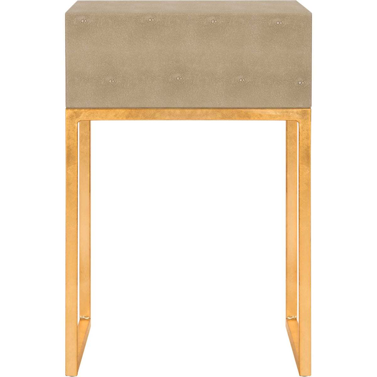 Monetta Shagreen Modern Side Table Light Taupe