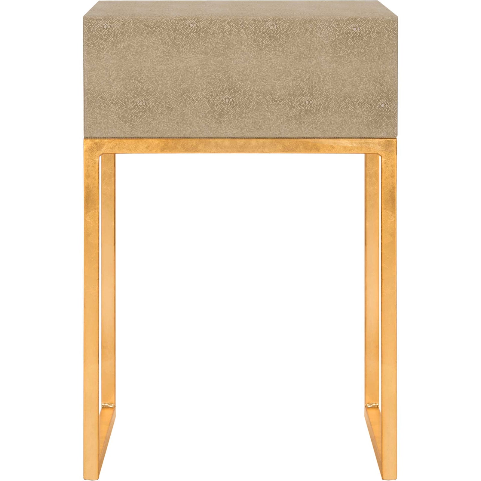 Monetta Shagreen Modern Side Table Light Taupe