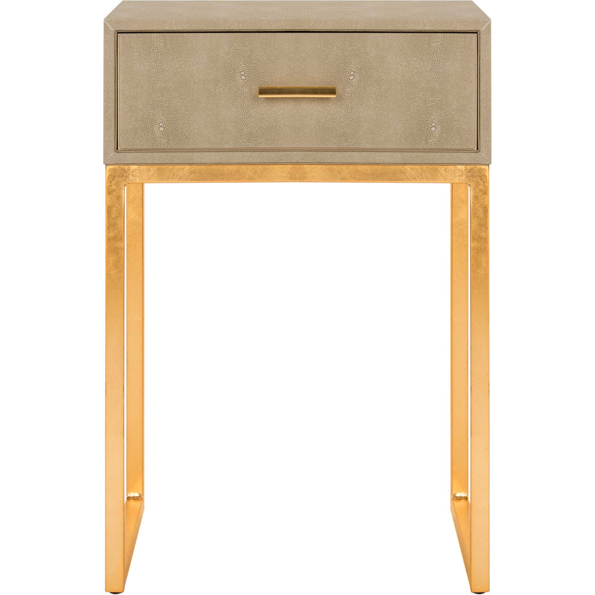 Monetta Shagreen Modern Side Table Light Taupe