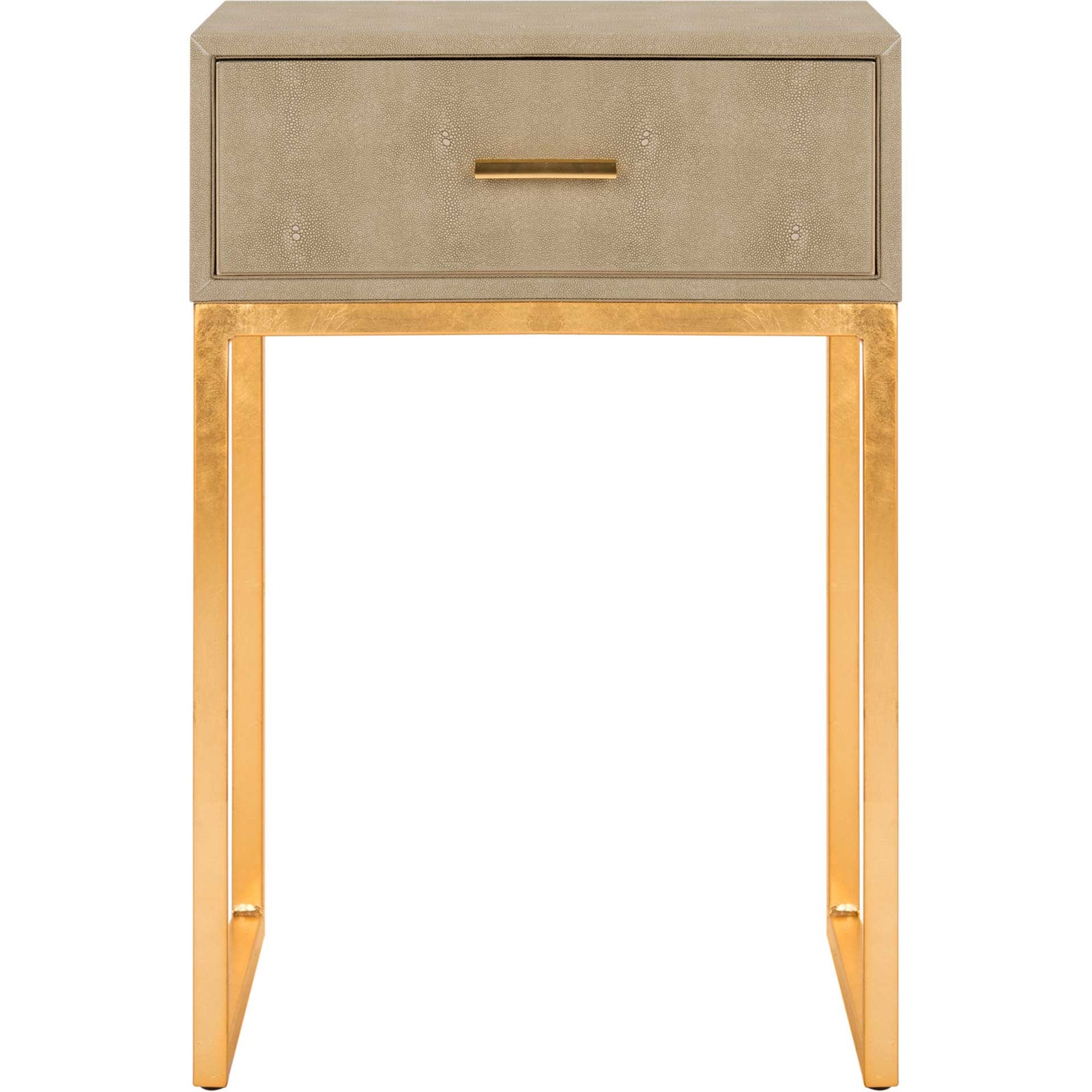 Monetta Shagreen Modern Side Table Light Taupe