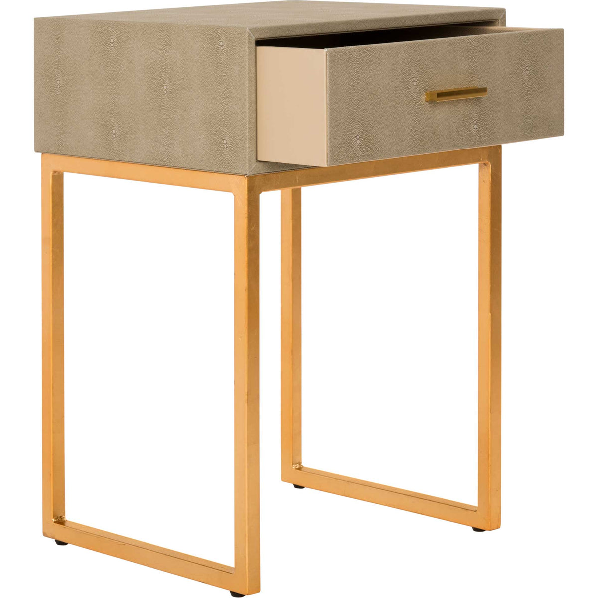 Monetta Shagreen Modern Side Table Light Taupe