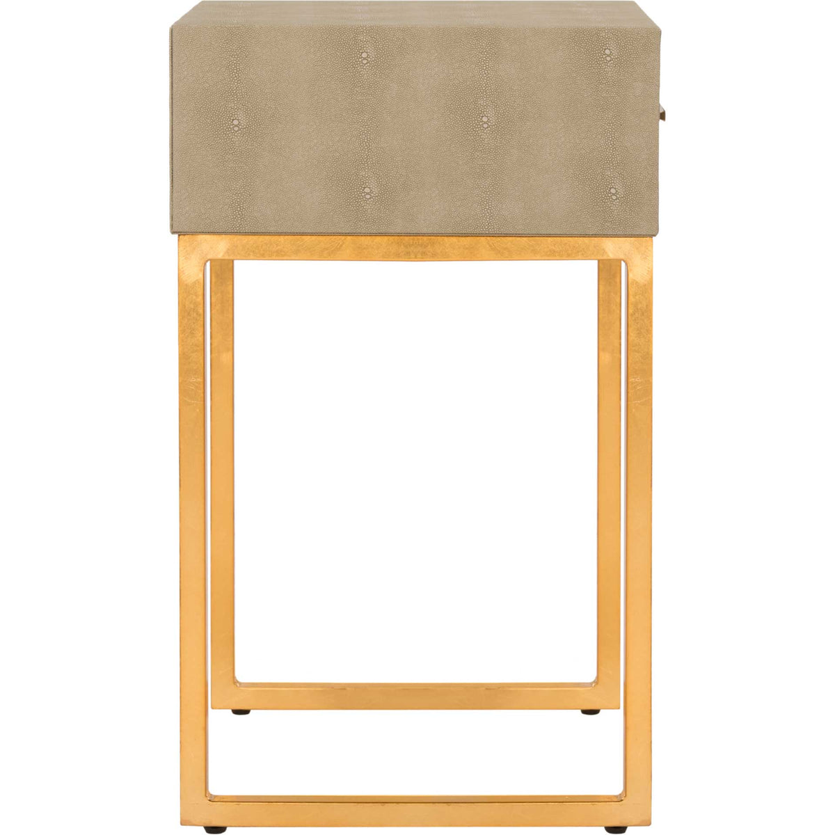 Monetta Shagreen Modern Side Table Light Taupe