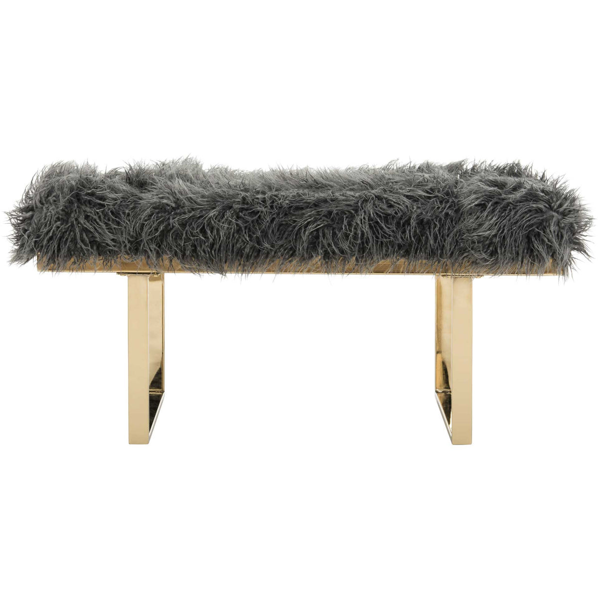 Maddison Faux Sheepskin Bench Gray