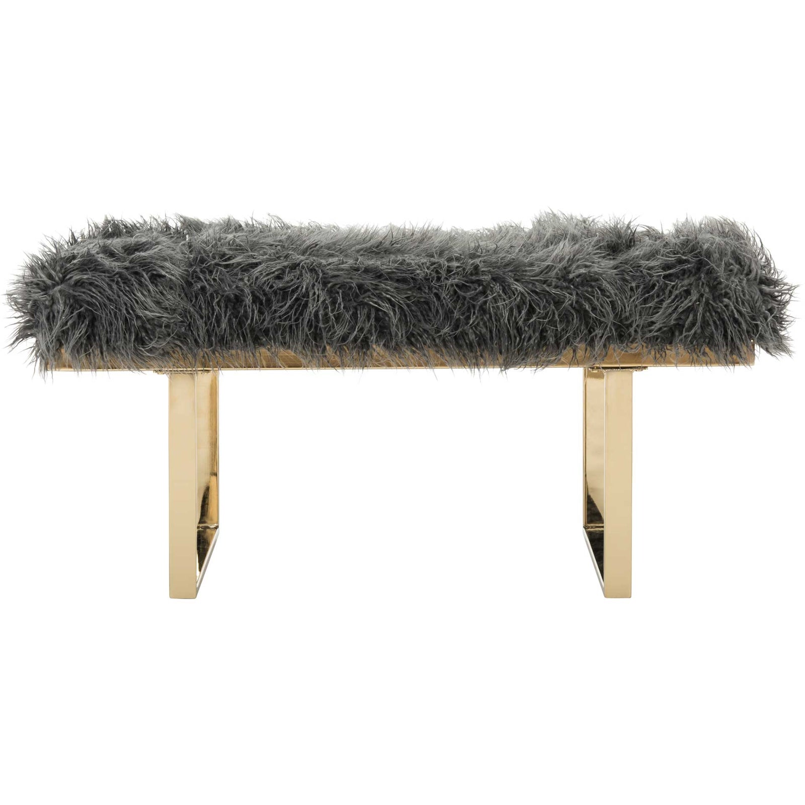Maddison Faux Sheepskin Bench Gray