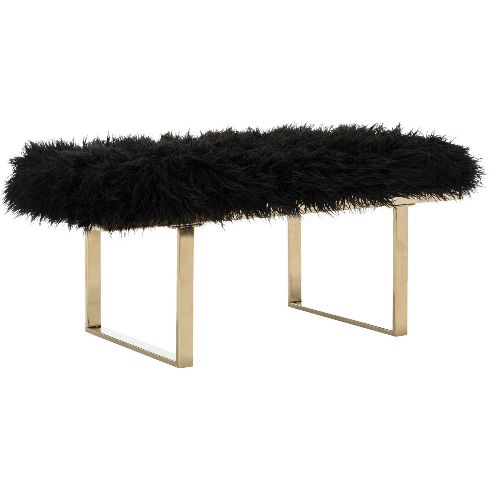 Maddison Faux Sheepskin Bench Black