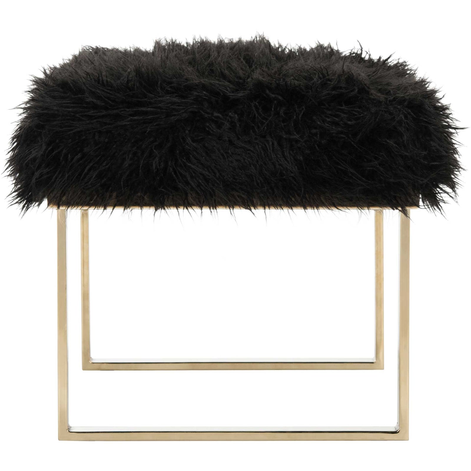 Maddison Faux Sheepskin Bench Black