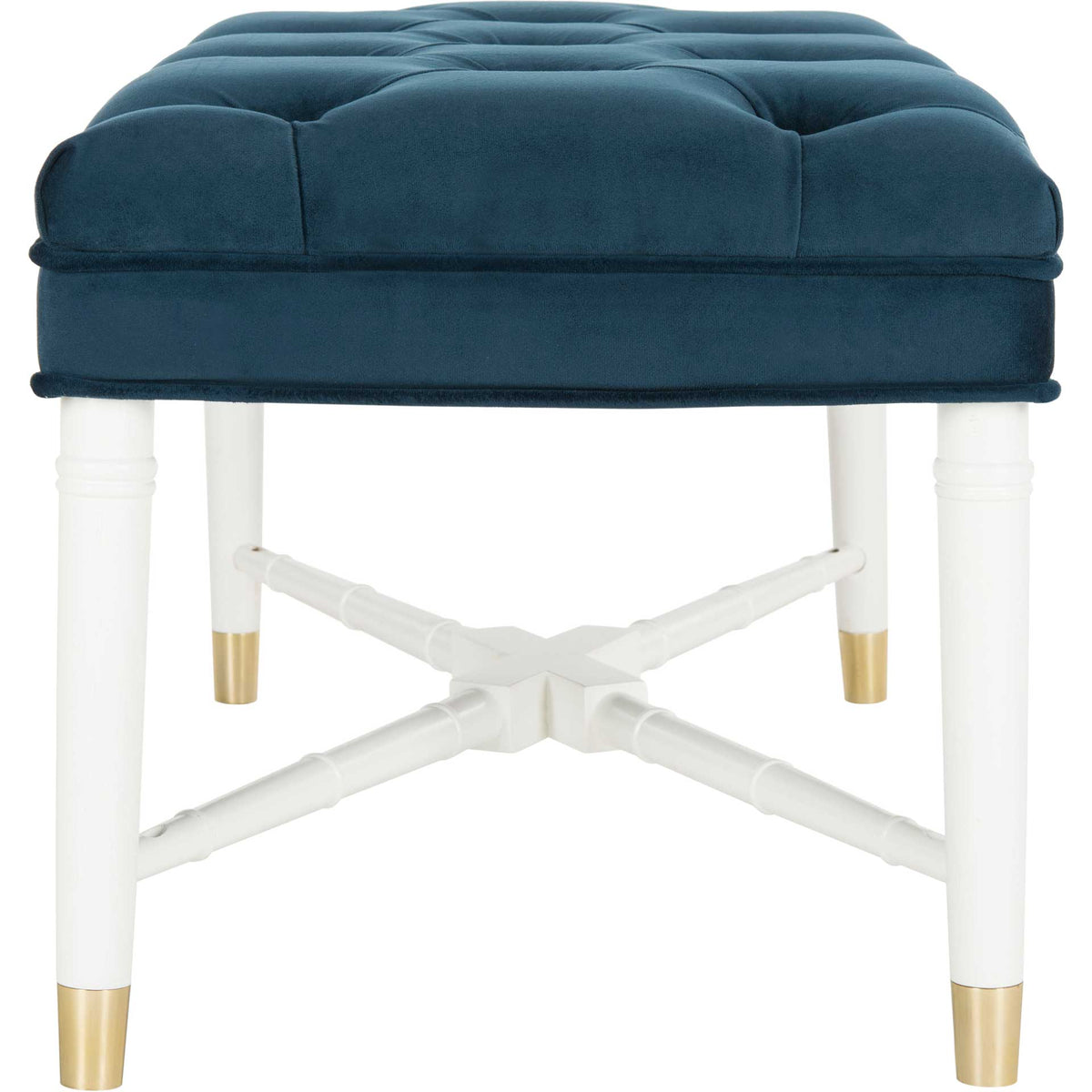 Roy Contemporary Tufted Bench Navy/White