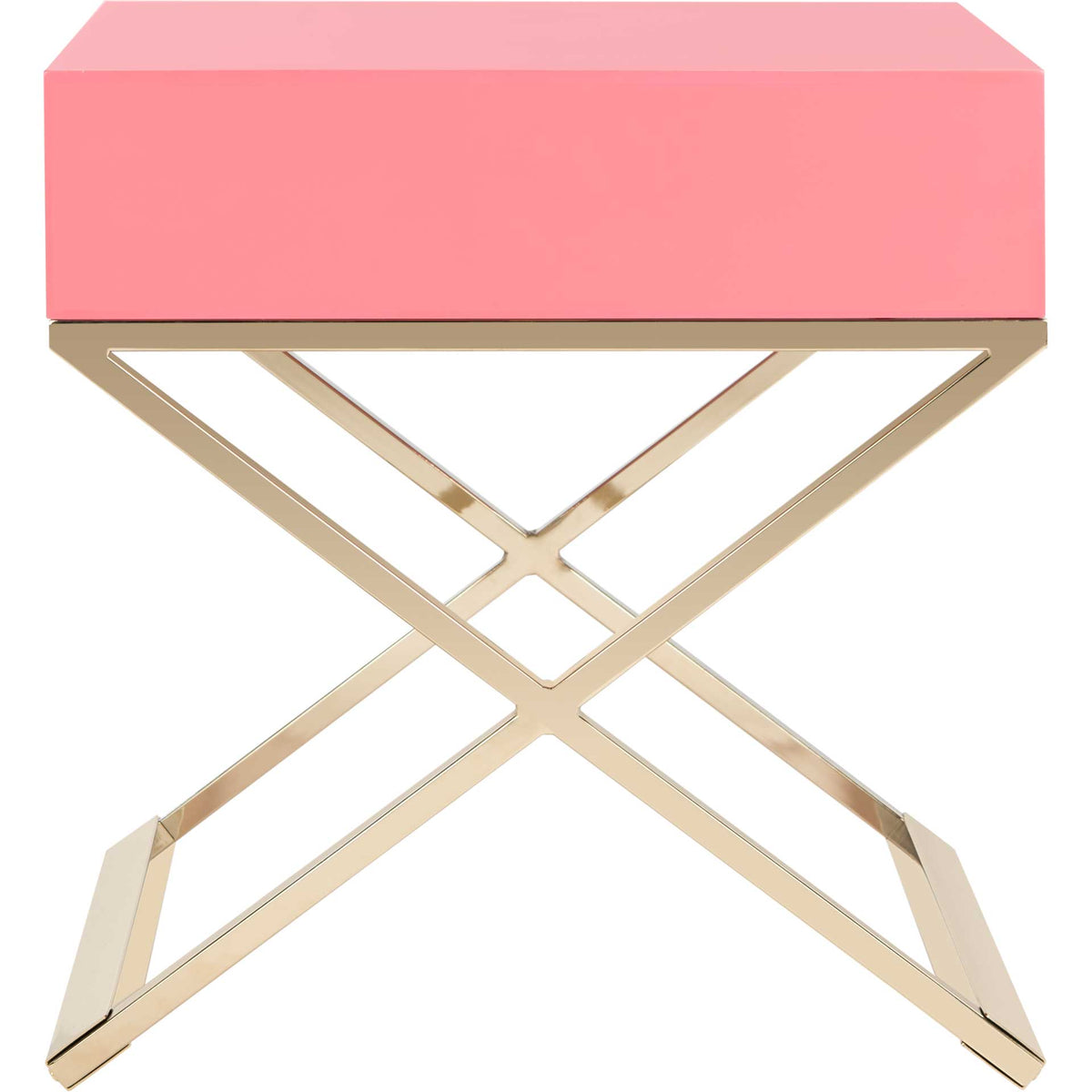 Zariah Modern Cross Leg Nightstand Pink
