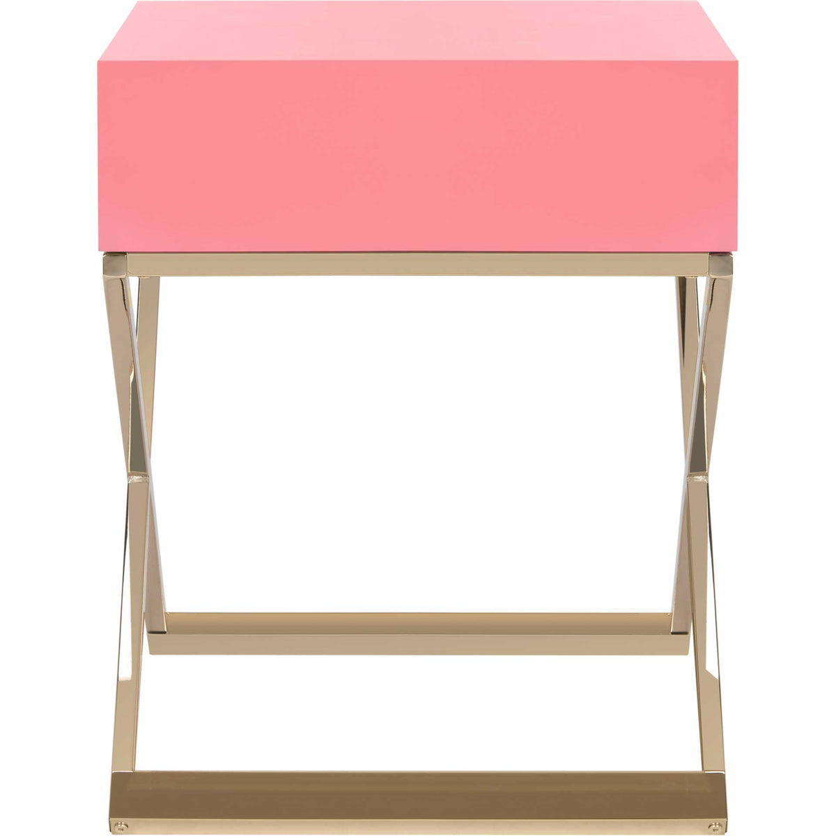 Zariah Modern Cross Leg Nightstand Pink