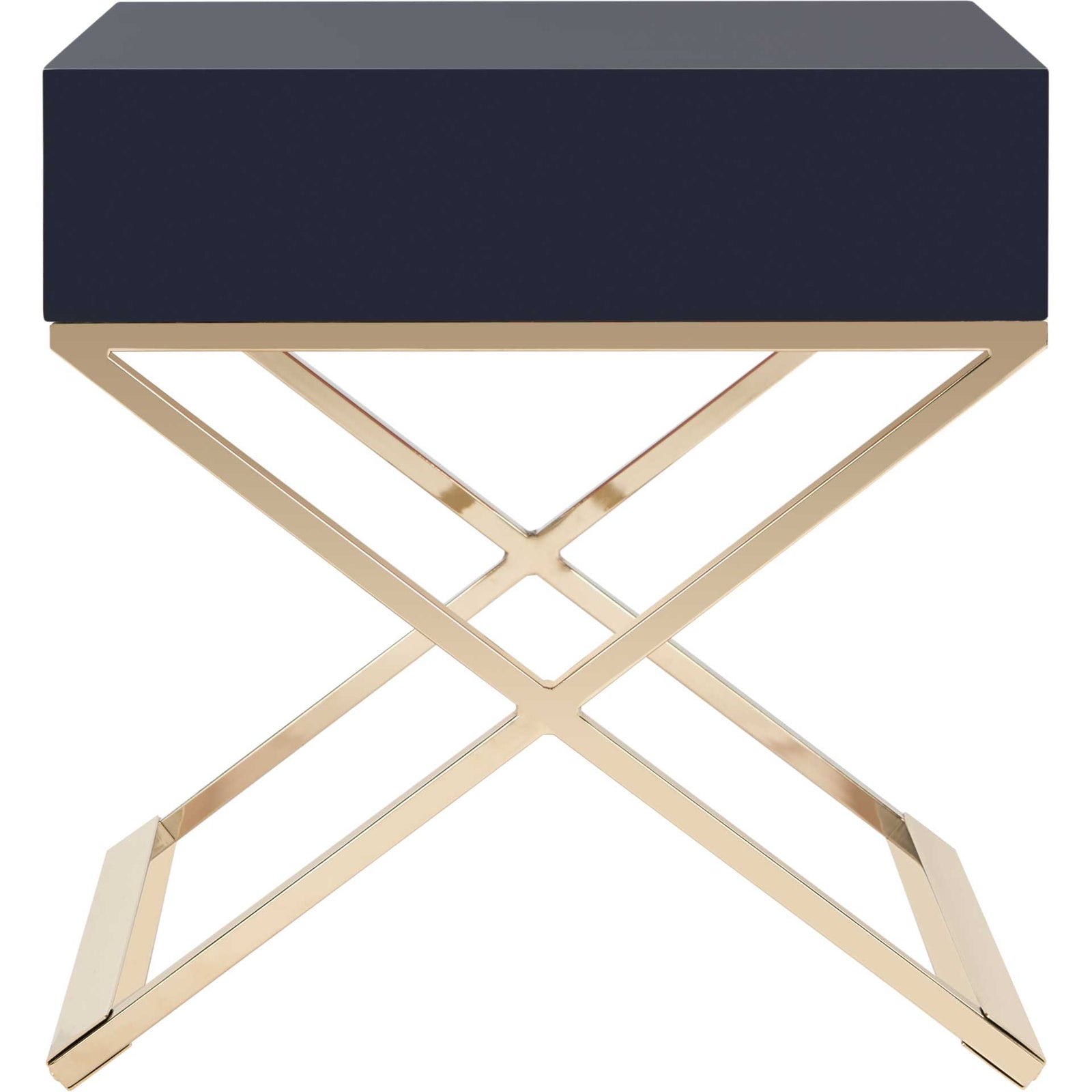 Zariah Modern Cross Leg End Table Navy