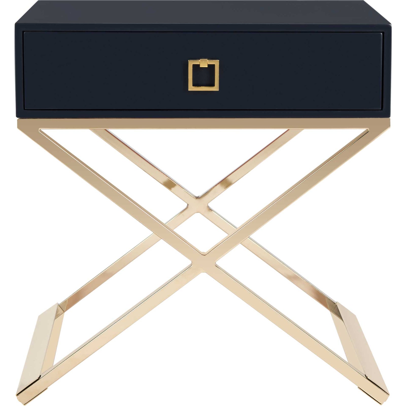 Zariah Modern Cross Leg End Table Navy