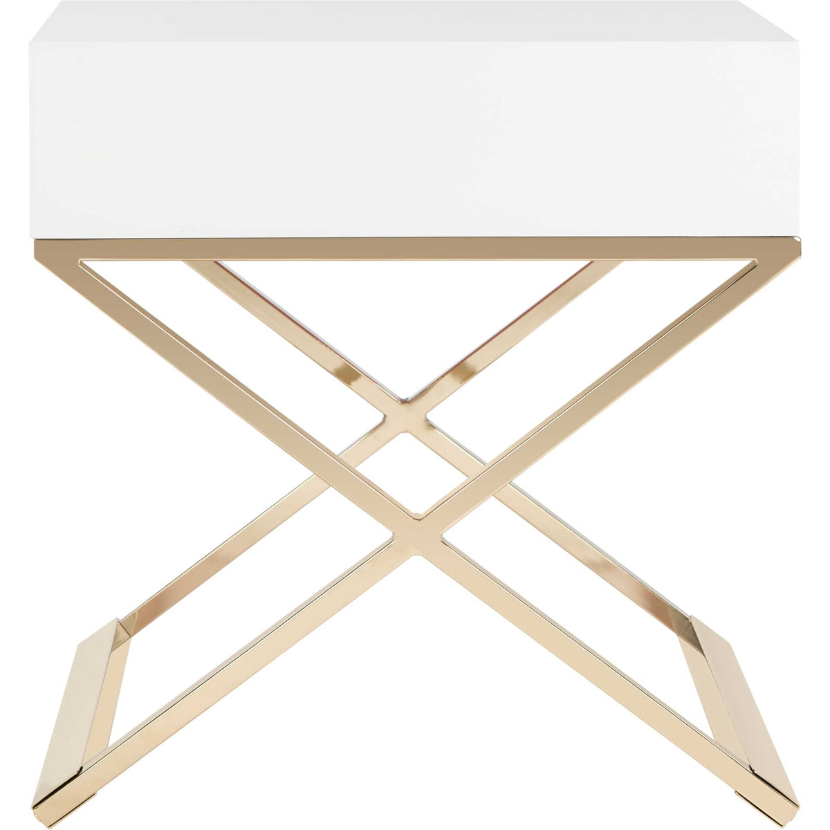 Zariah Modern Cross Leg End Table White