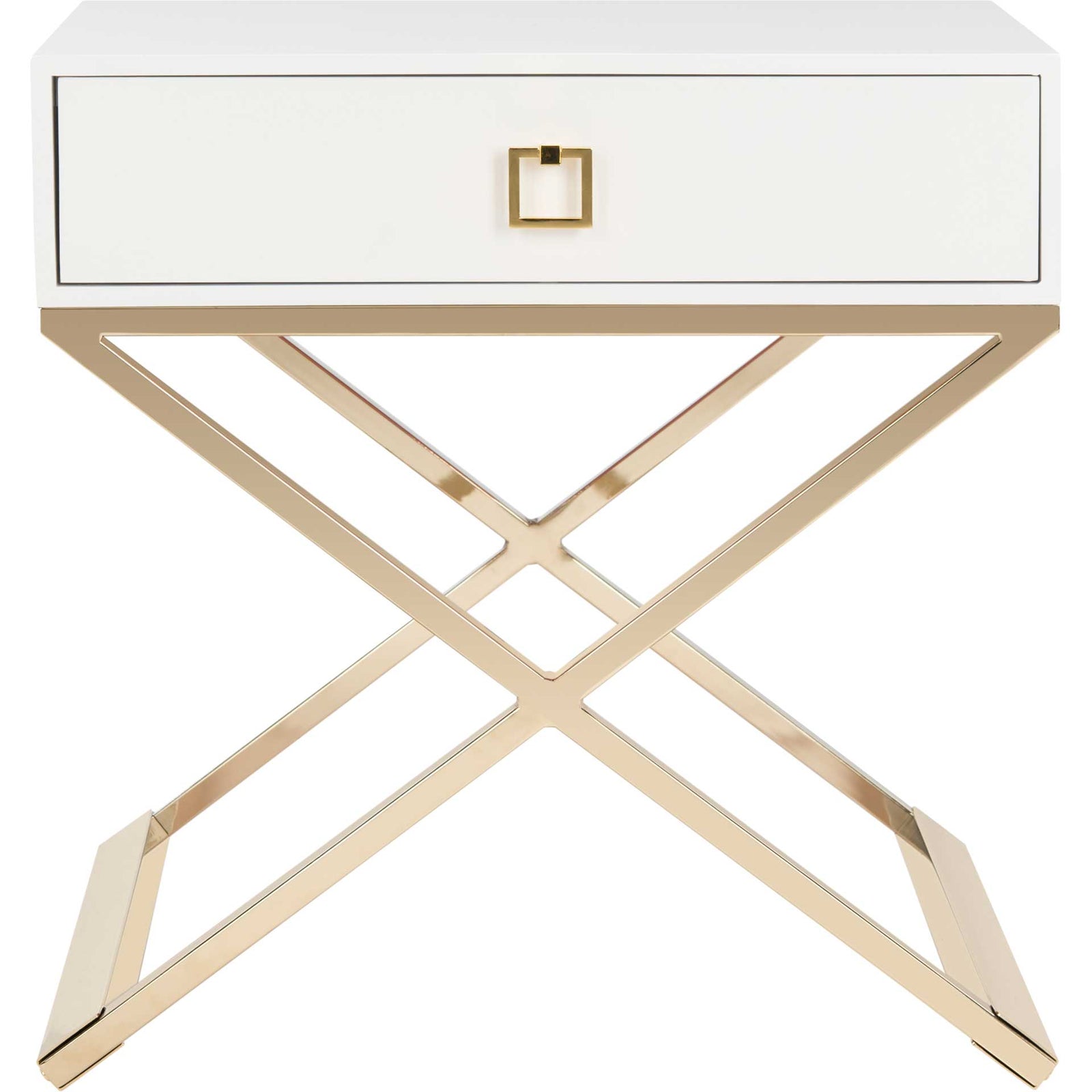 Zariah Modern Cross Leg End Table White