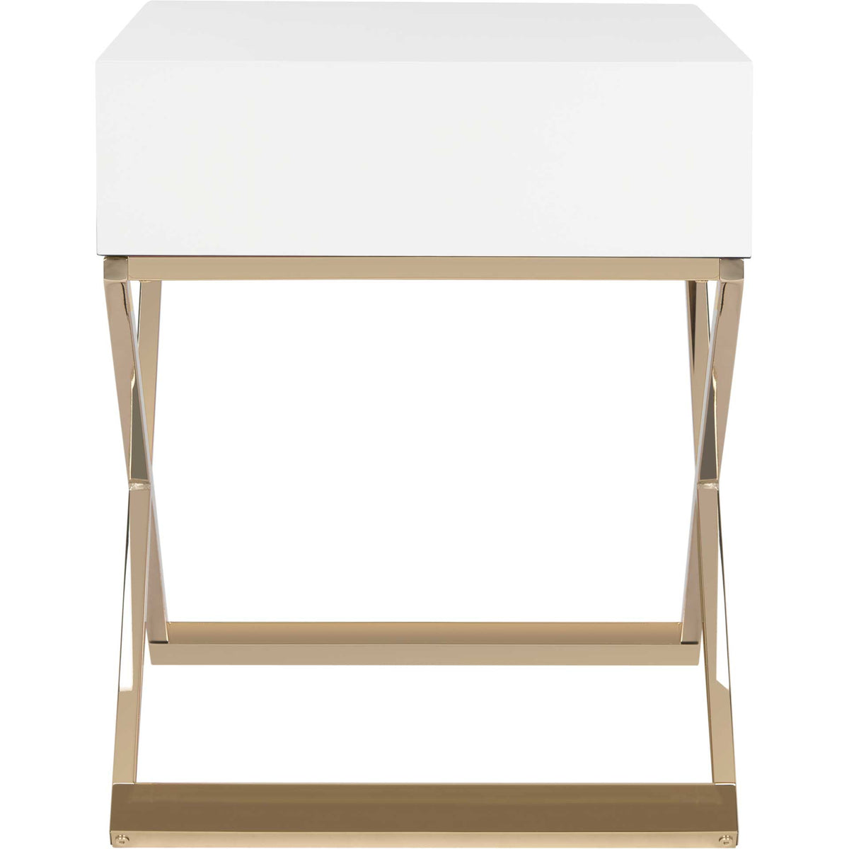 Zariah Modern Cross Leg End Table White