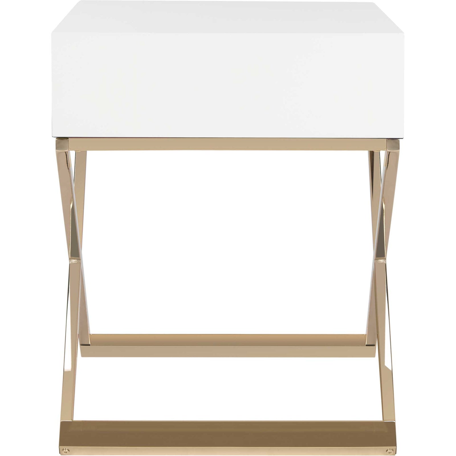 Zariah Modern Cross Leg End Table White