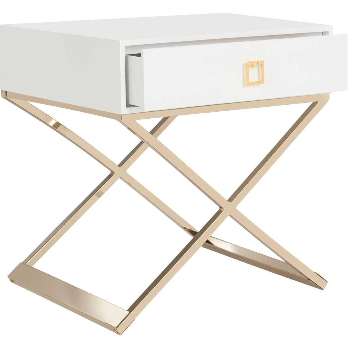 Zariah Modern Cross Leg End Table White
