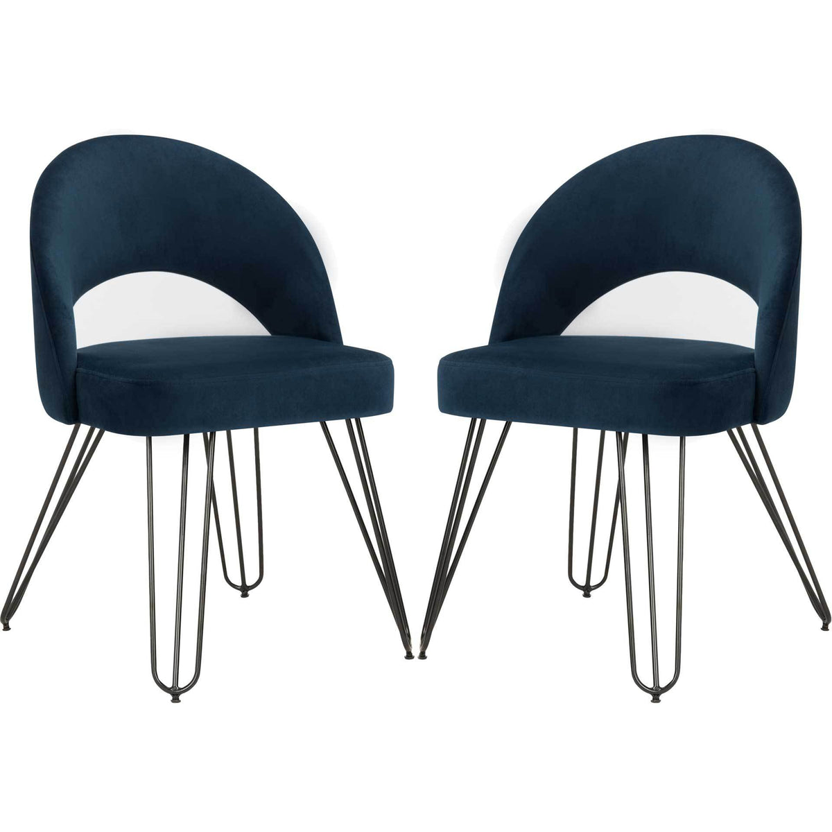 Jolene Velvet Side Chair Navy (Set of 2)