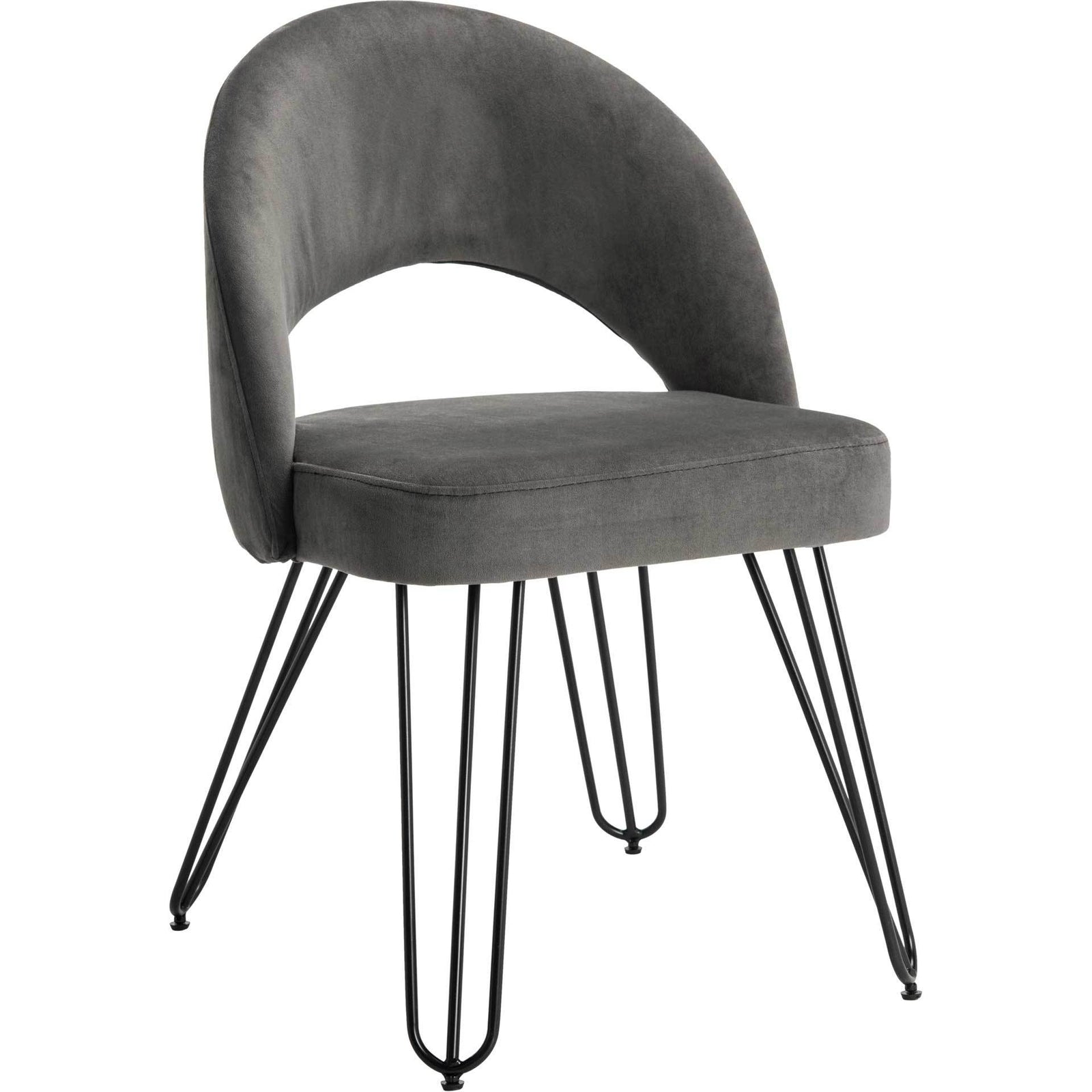 Jolene Velvet Side Chair Dark Gray (Set of 2)