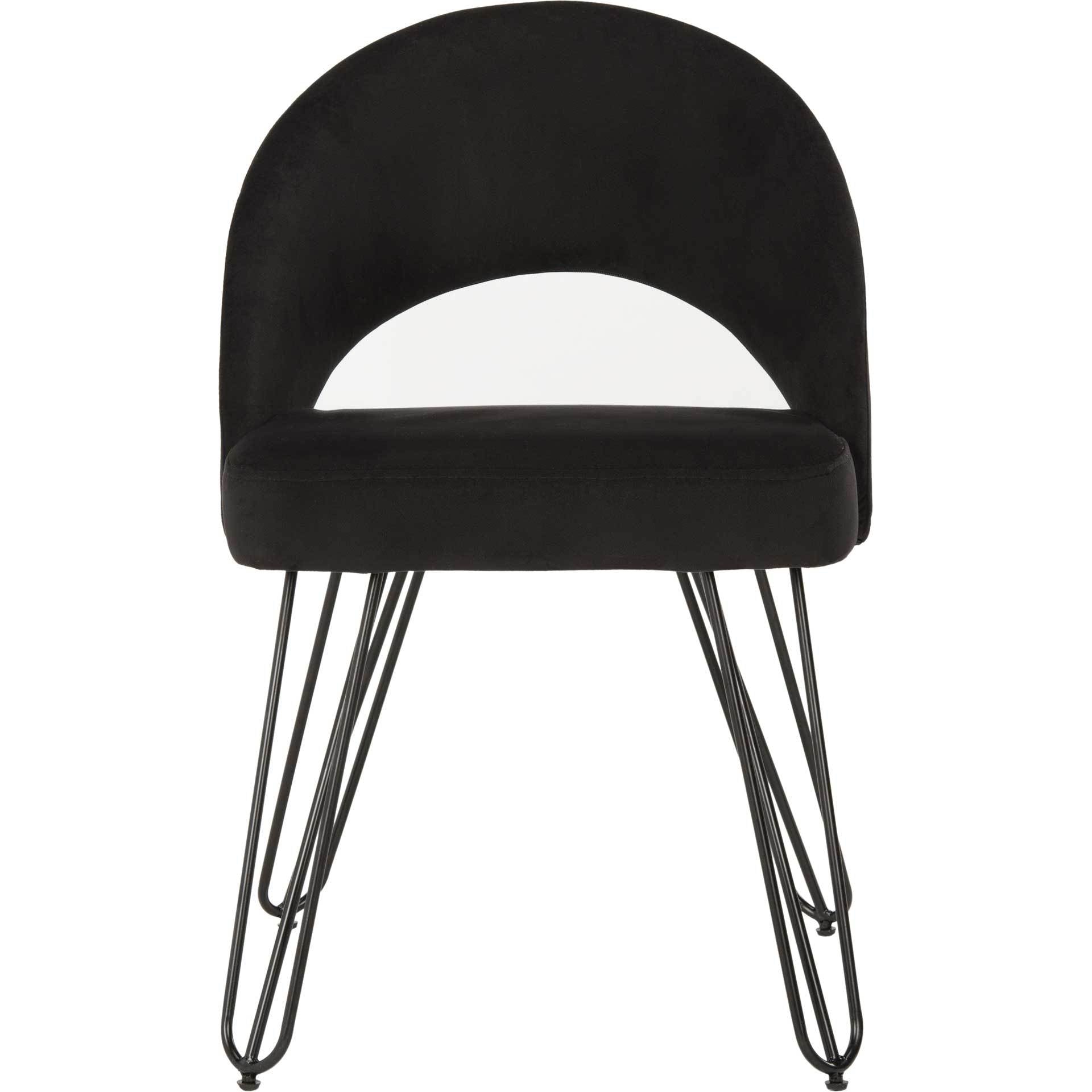 Jolene Velvet Side Chair Black (Set of 2)
