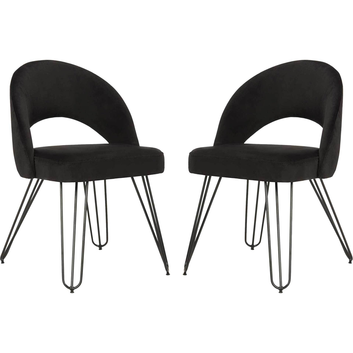 Jolene Velvet Side Chair Black (Set of 2)