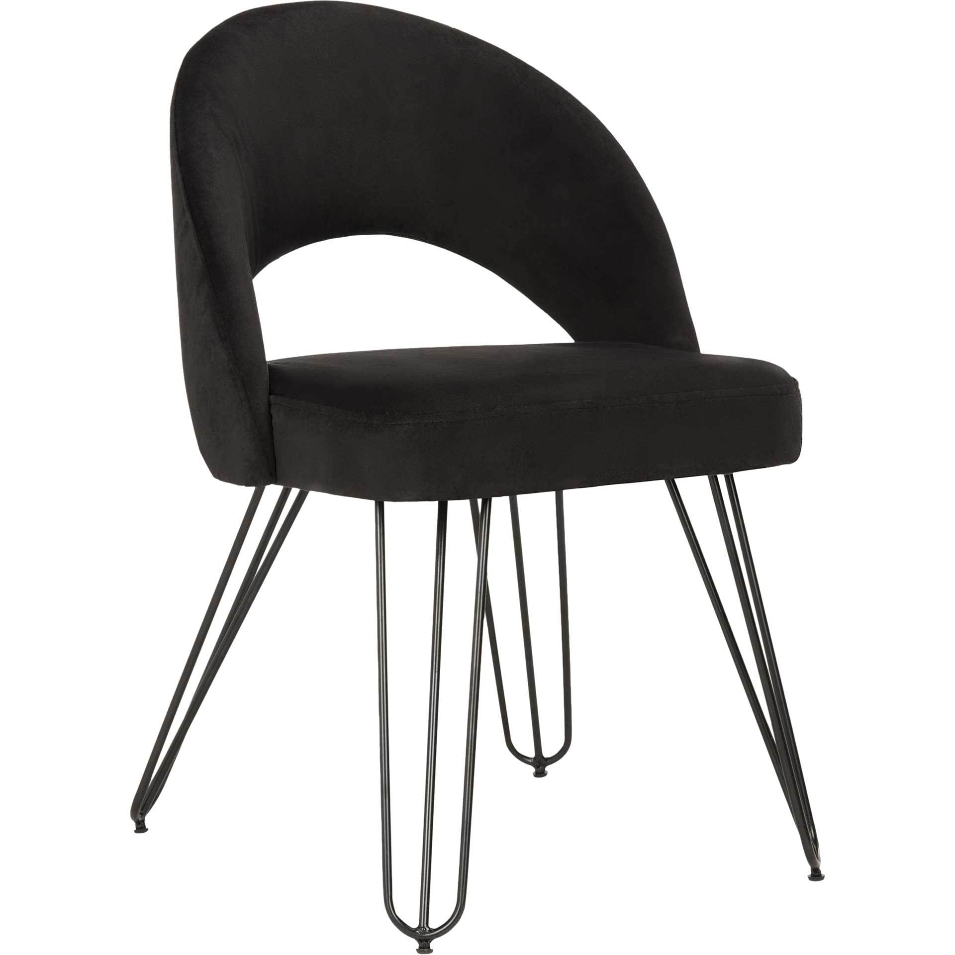 Jolene Velvet Side Chair Black (Set of 2)