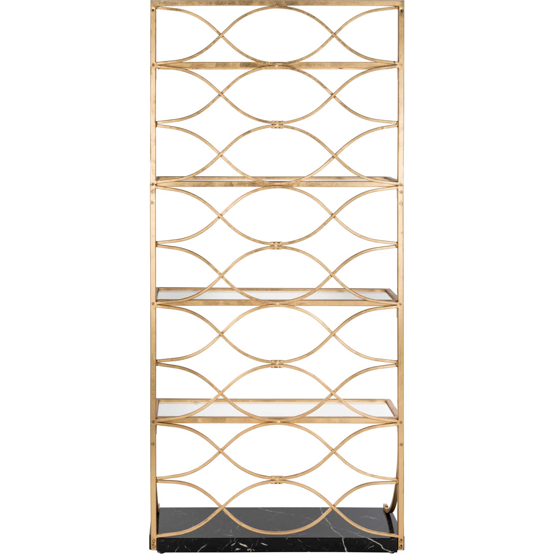 Sparkle Marble Base Etagere Gold/Black/Clear