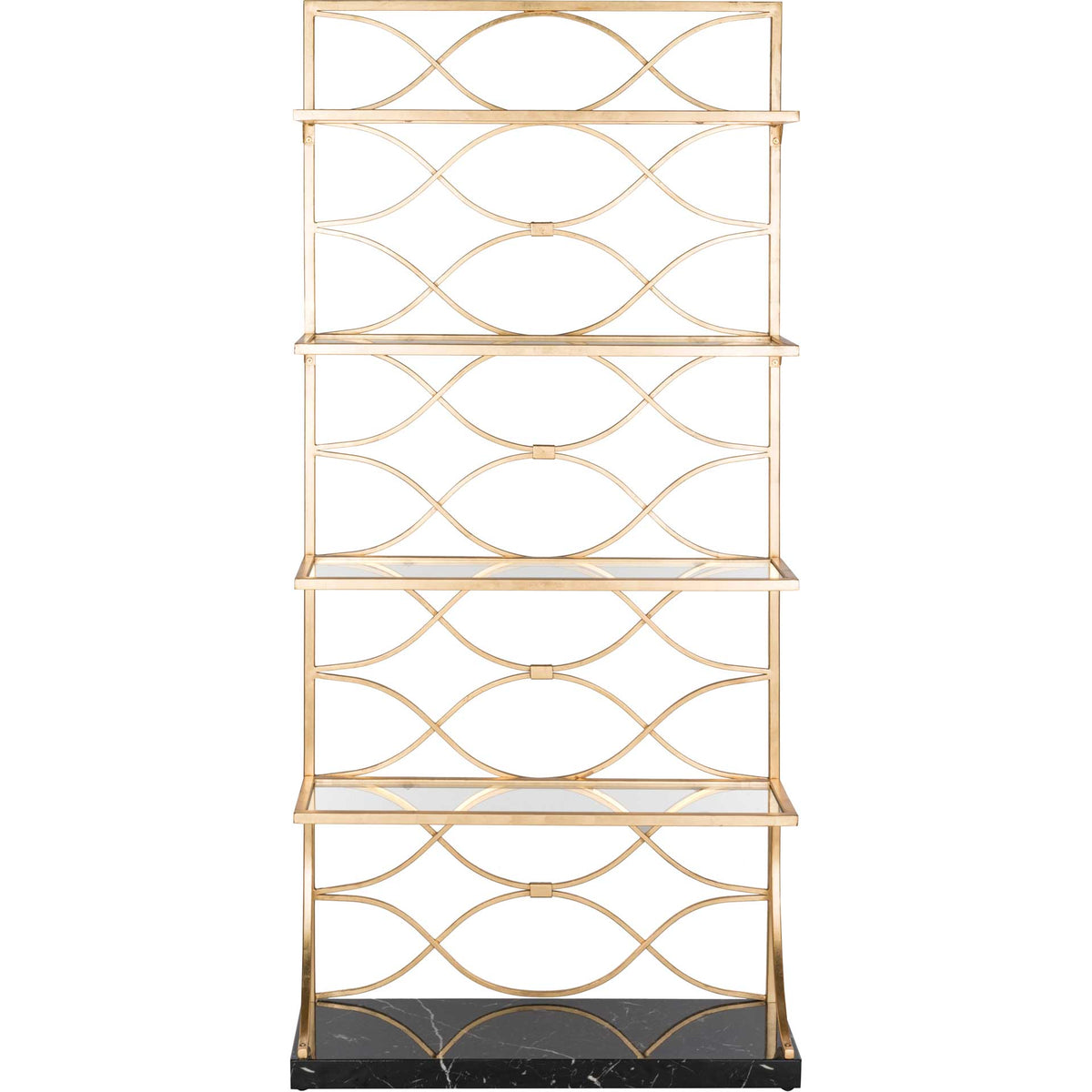 Sparkle Marble Base Etagere Gold/Black/Clear