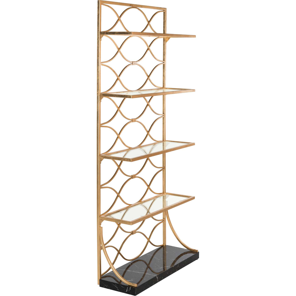 Sparkle Marble Base Etagere Gold/Black/Clear