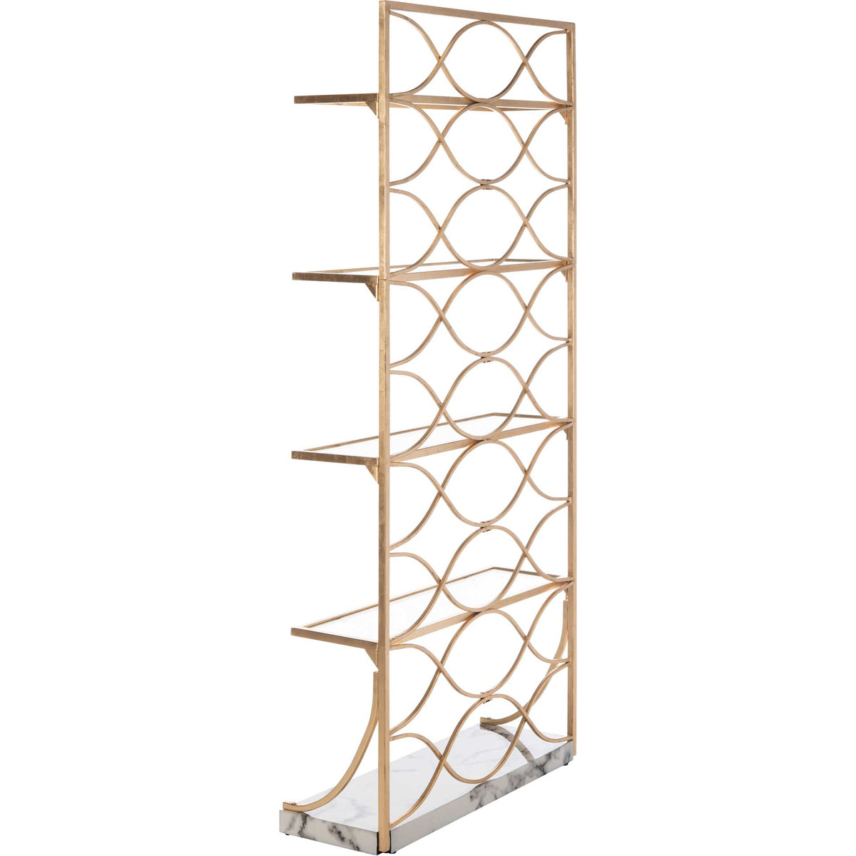 Sparkle Marble Base Etagere Gold/White/Clear