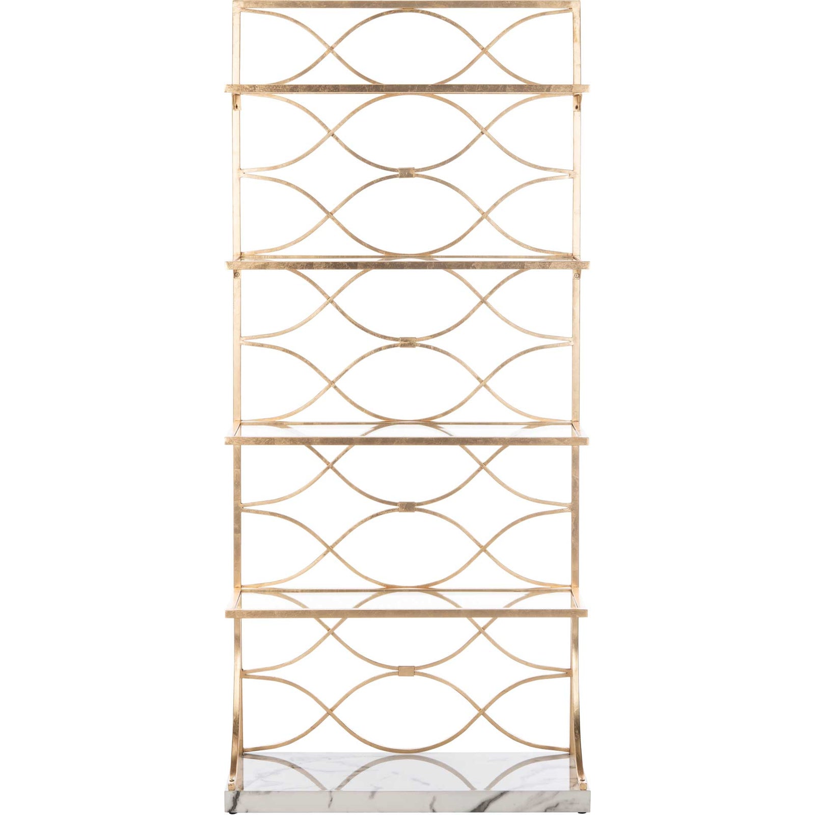 Sparkle Marble Base Etagere Gold/White/Clear