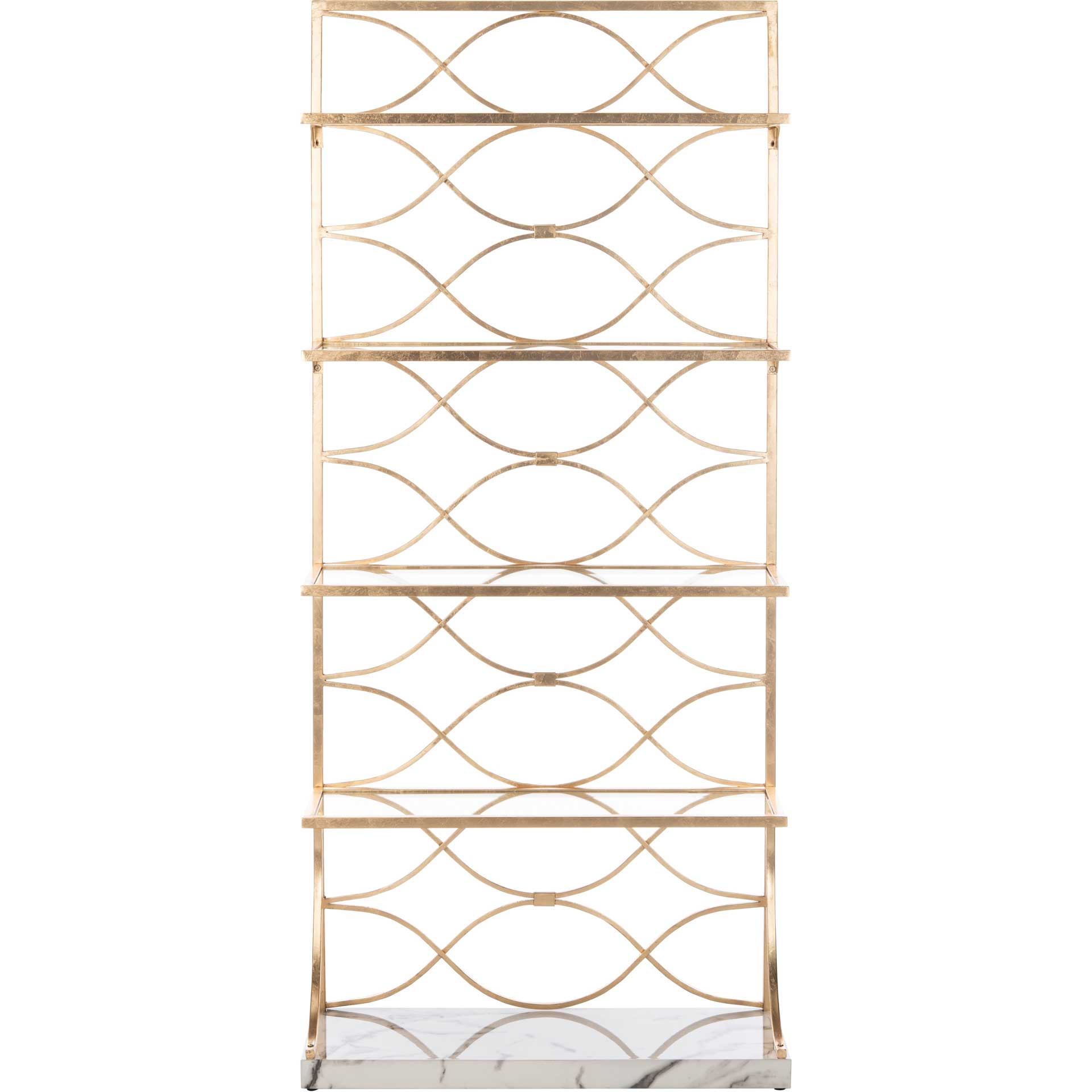 Sparkle Marble Base Etagere Gold/White/Clear