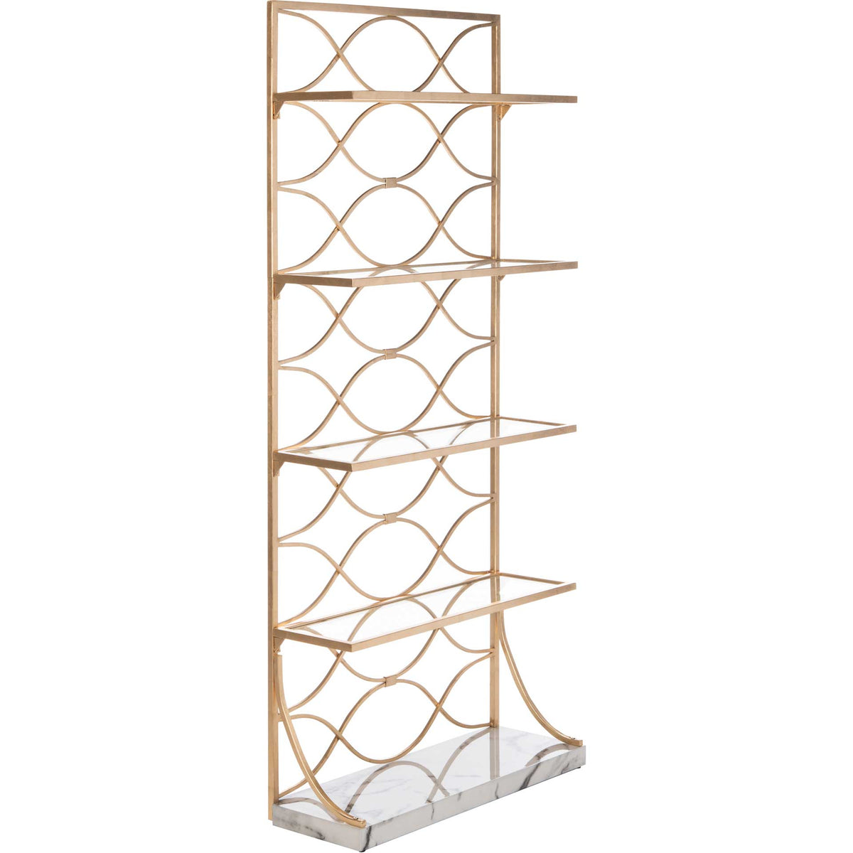 Sparkle Marble Base Etagere Gold/White/Clear