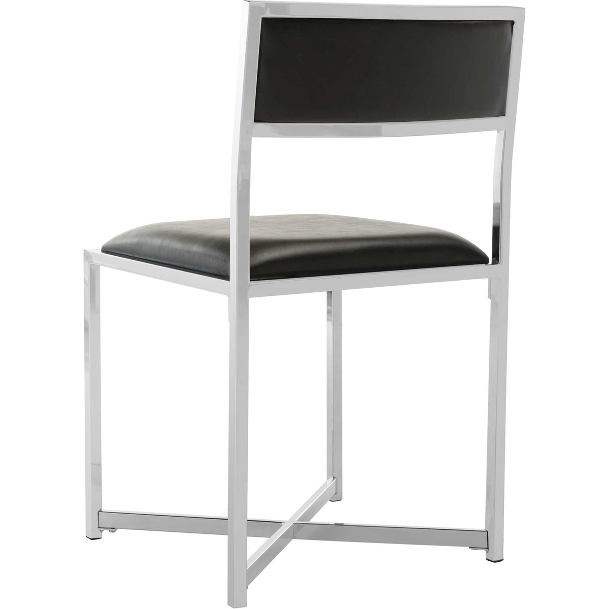 Meera Chrome Side Chair Black/Chrome (Set of 2)