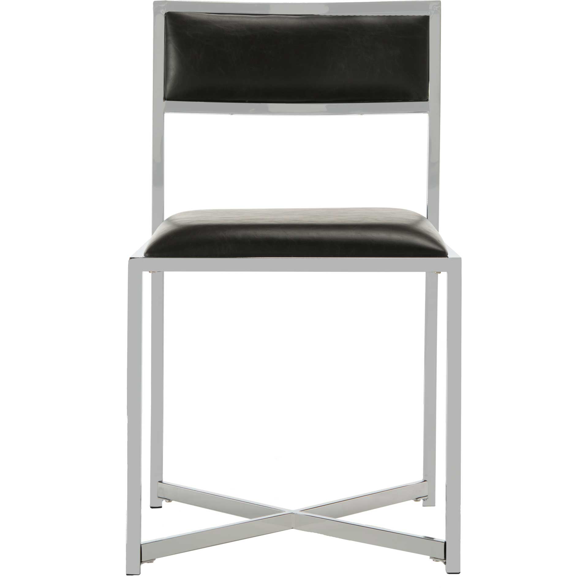 Meera Chrome Side Chair Black/Chrome (Set of 2)
