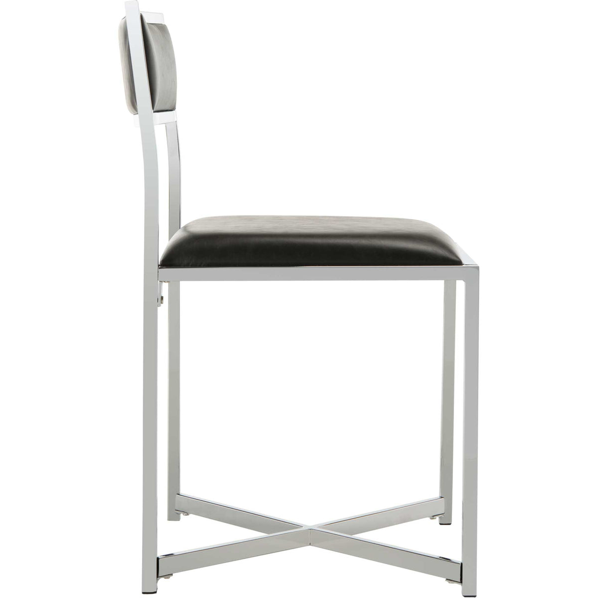 Meera Chrome Side Chair Black/Chrome (Set of 2)