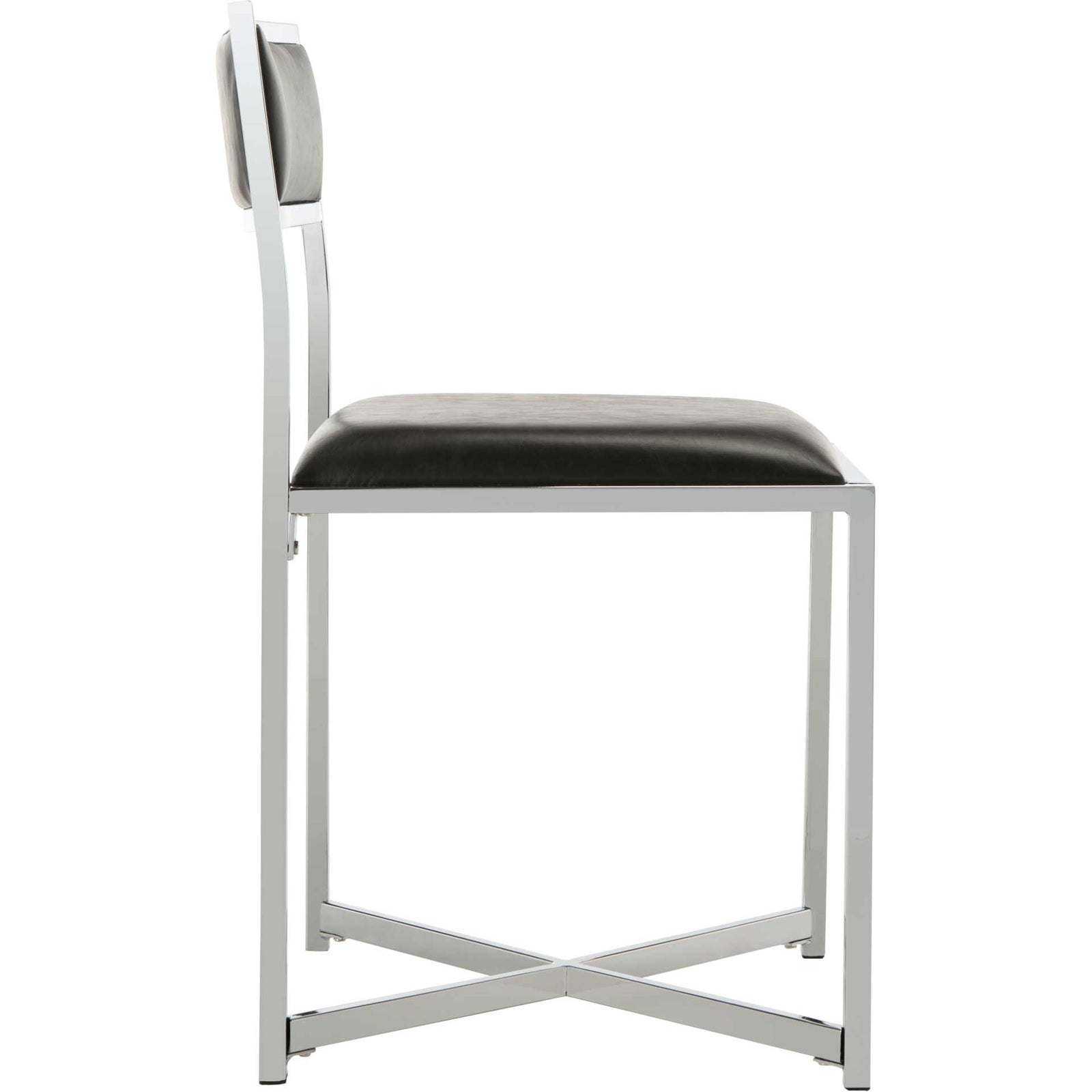 Meera Chrome Side Chair Black/Chrome (Set of 2)