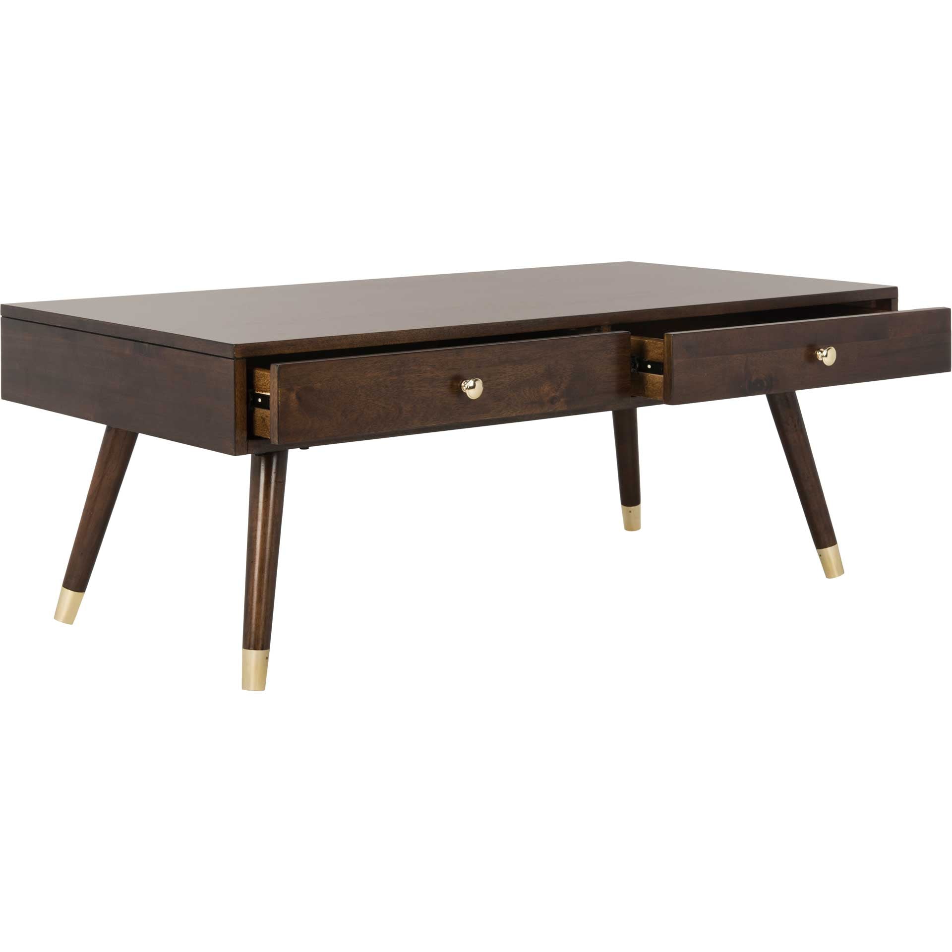 Ledger Gold Cap Coffee Table Brown