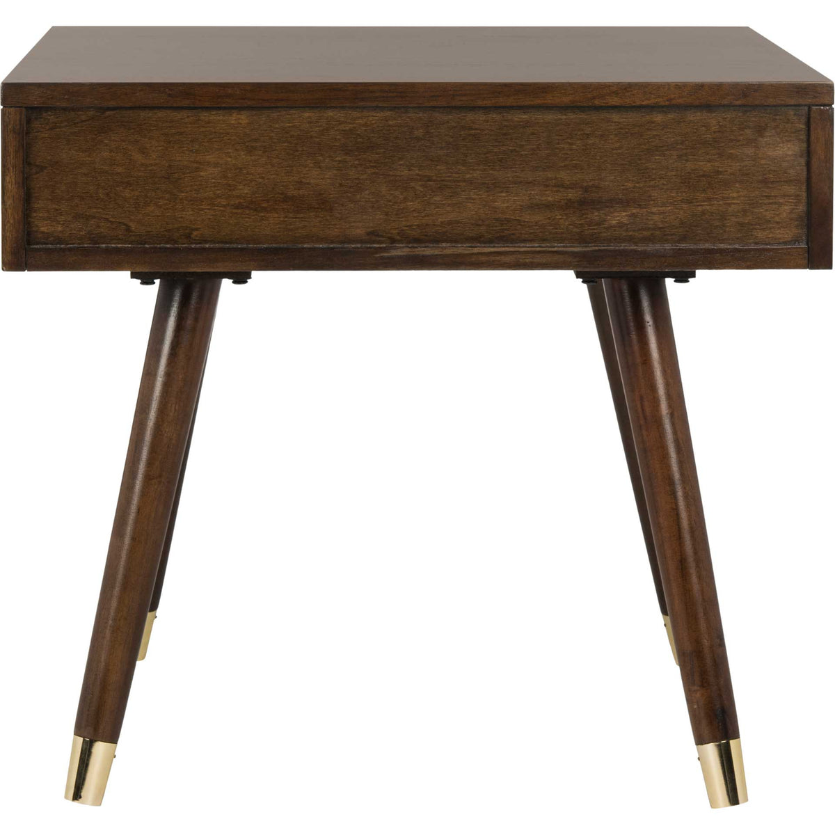 Ledger Gold Cap End Table Brown
