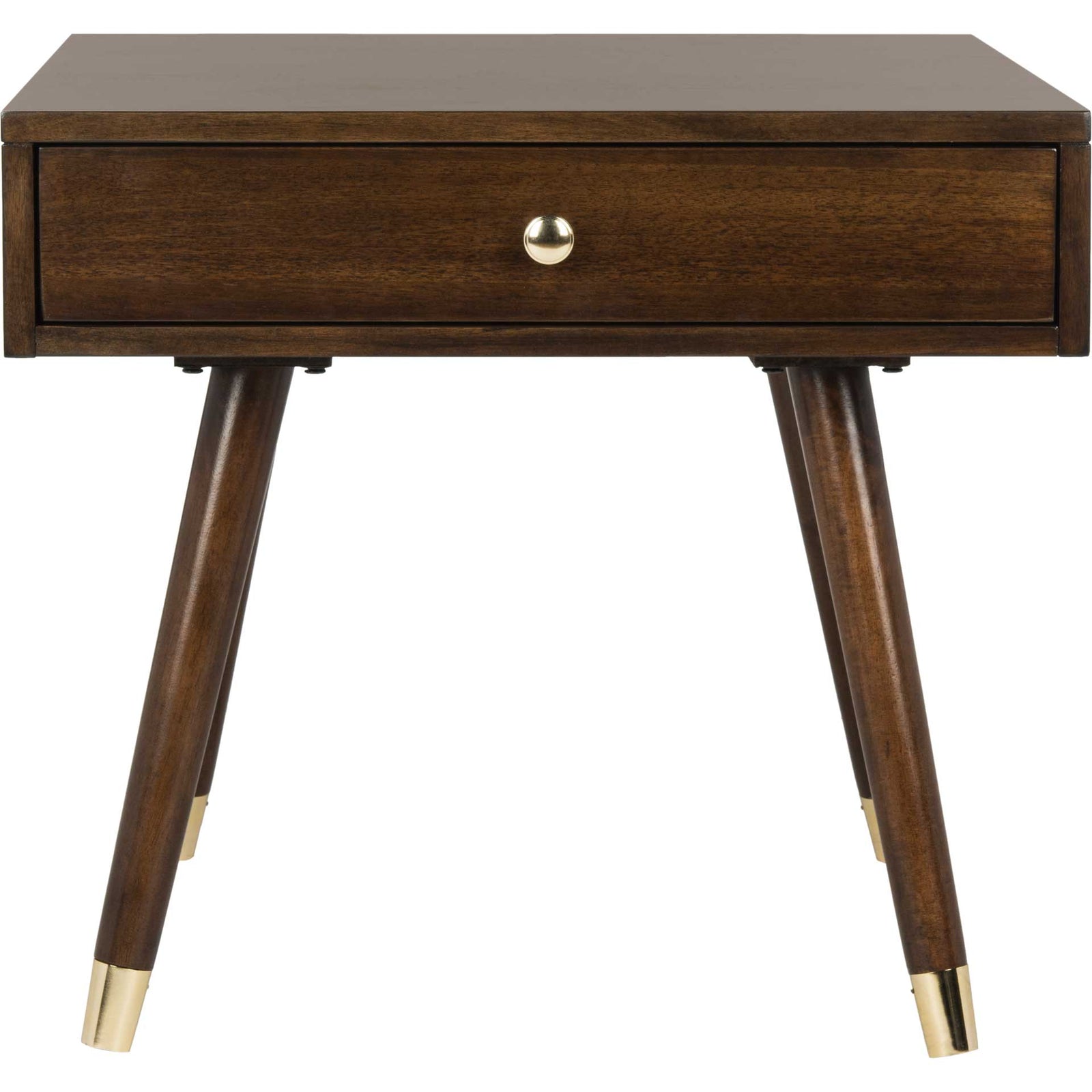 Ledger Gold Cap End Table Brown