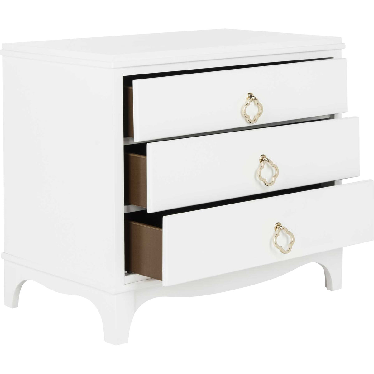 Hamden 3 Drawer Contemporary Nightstand White
