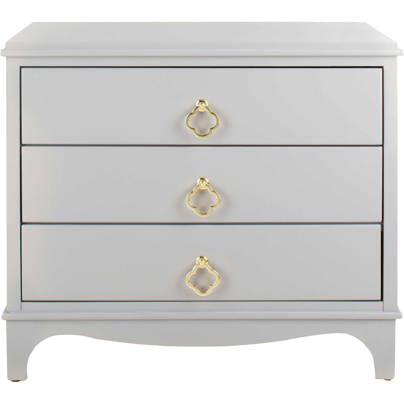 Hamden 3 Drawer Contemporary Nightstand Gray