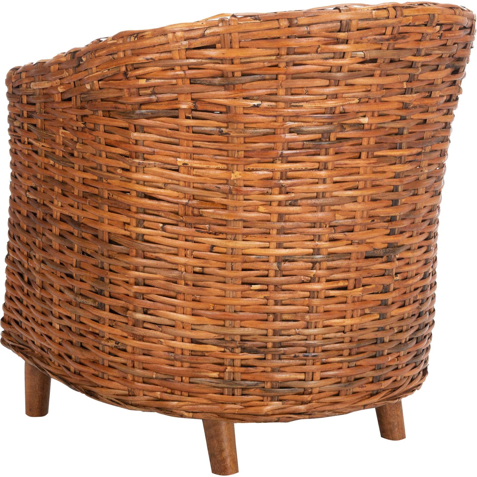 Omar Rattan Barrel Chair Honey/White