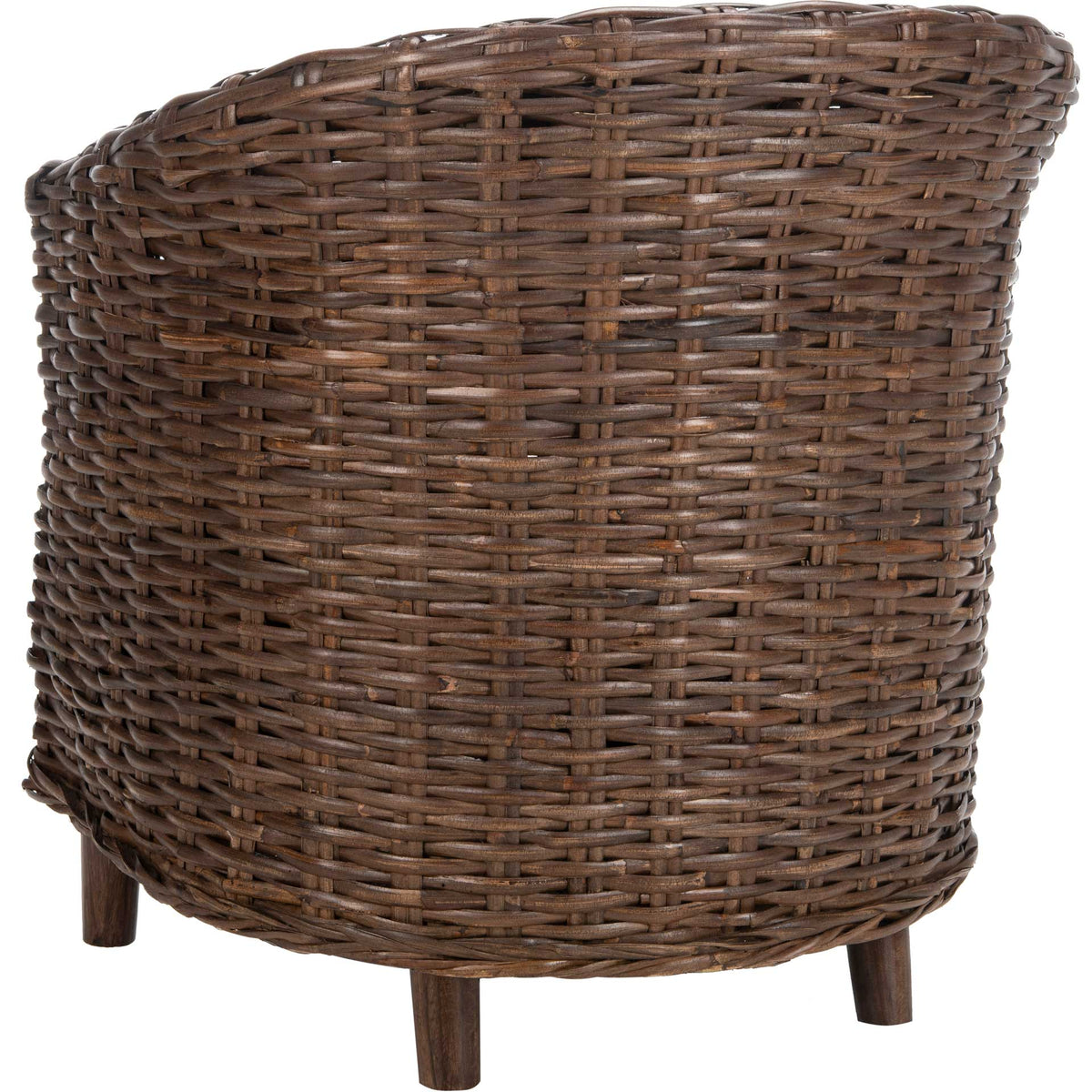 Omar Rattan Barrel Chair Brown/White