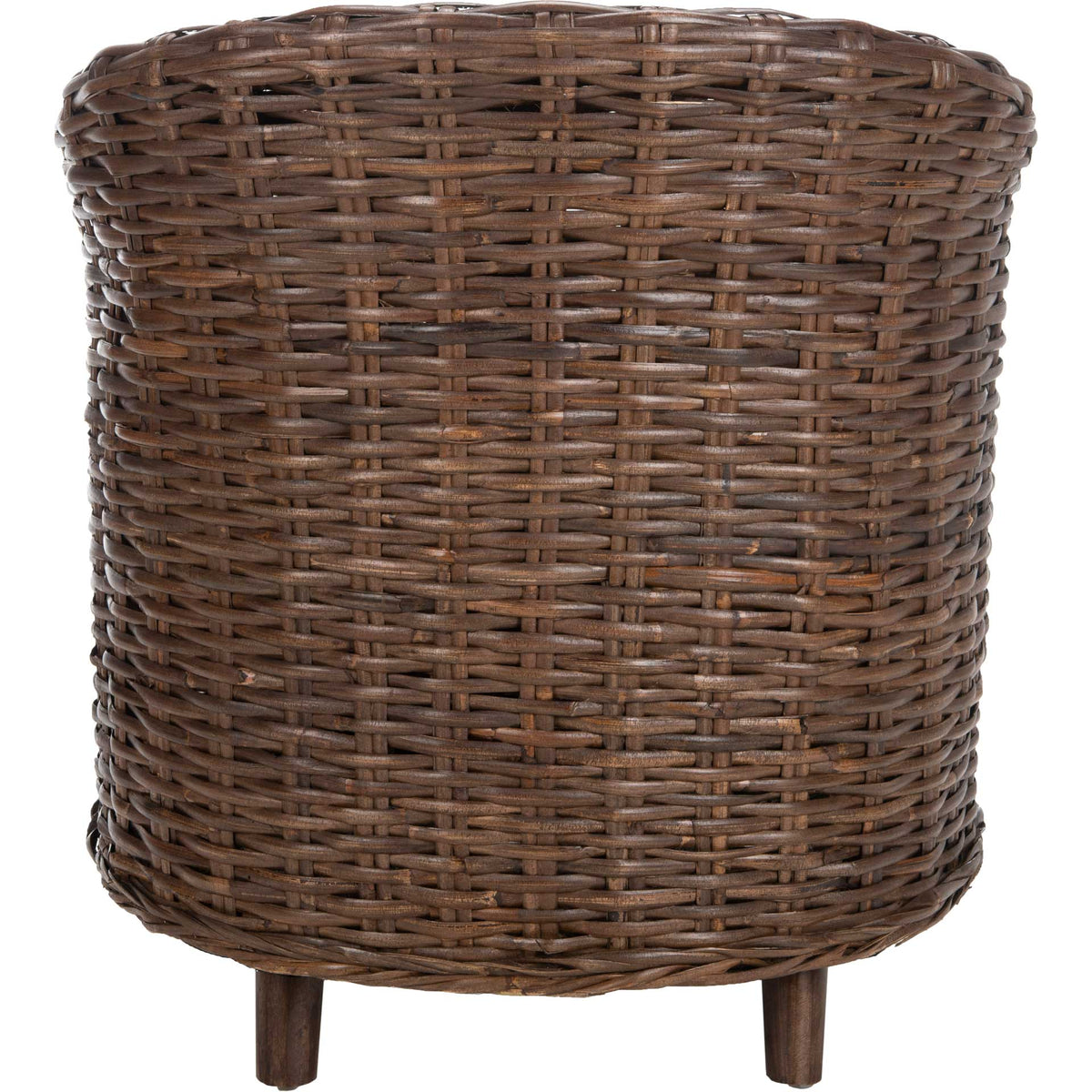 Omar Rattan Barrel Chair Brown/White