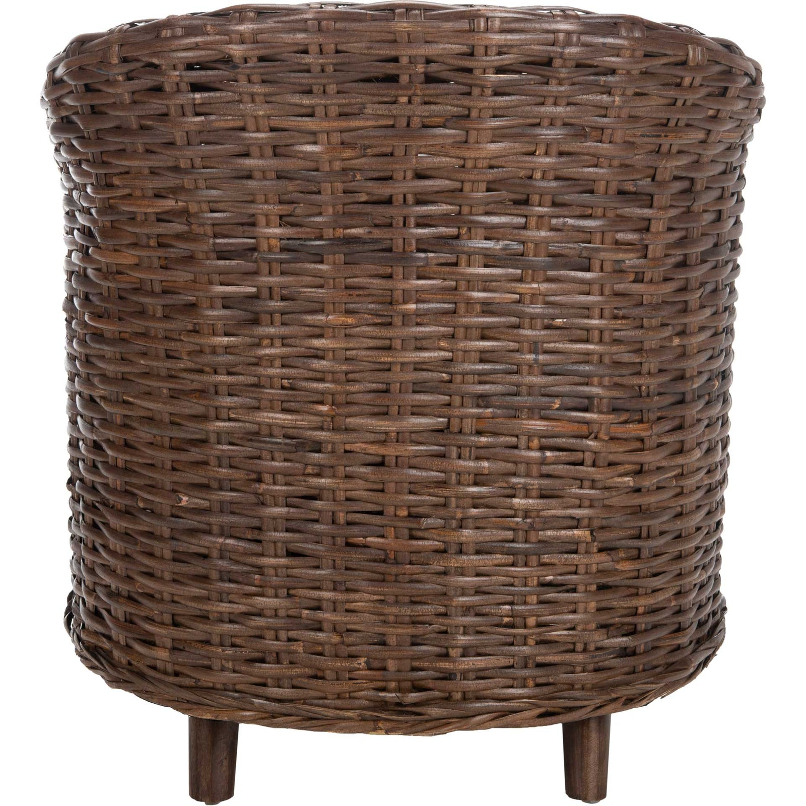 Omar Rattan Barrel Chair Brown/White