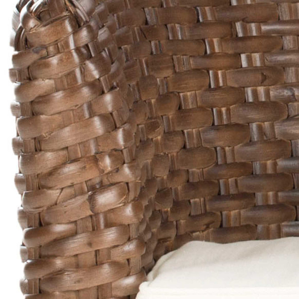 Omar Rattan Barrel Chair Brown/White