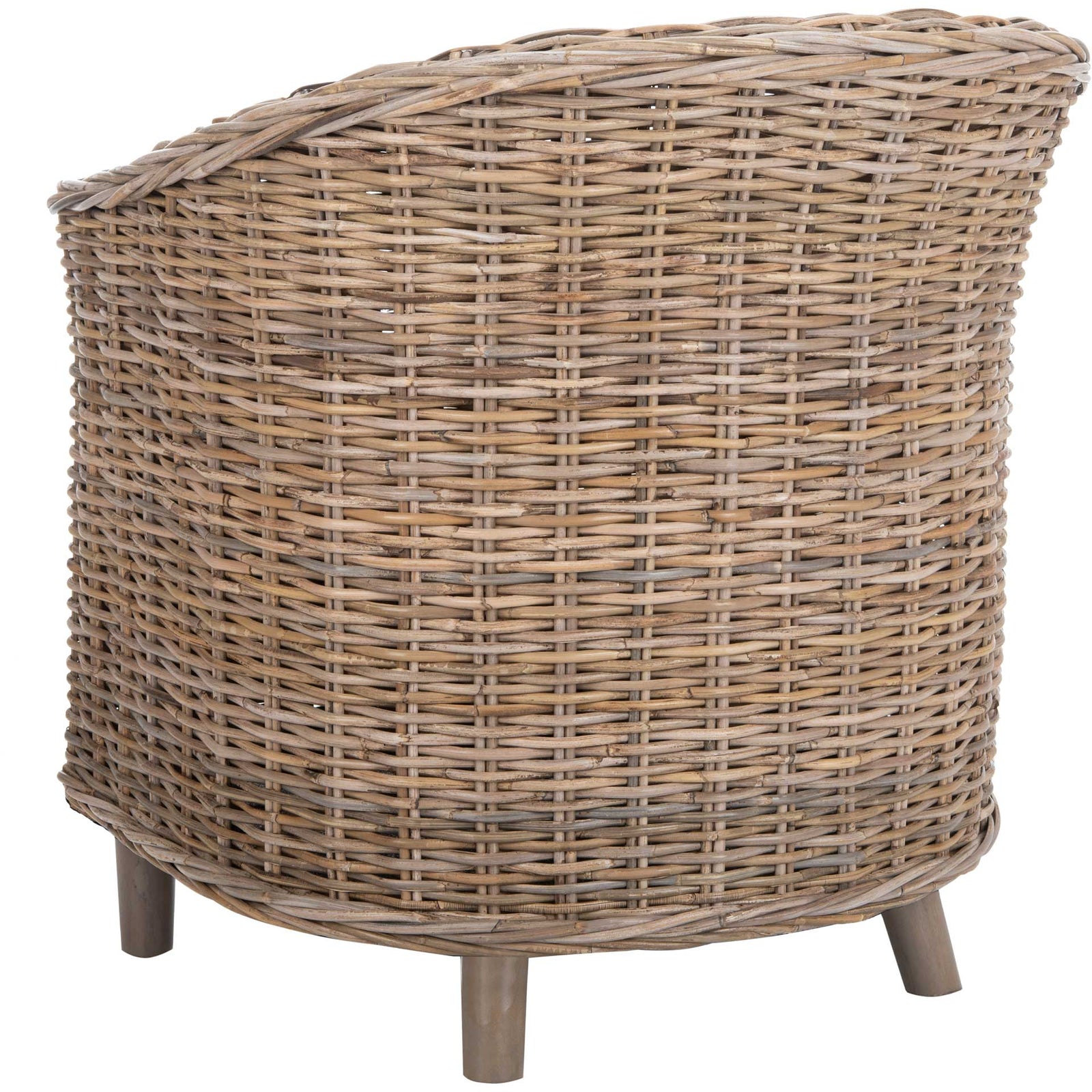 Omar Rattan Barrel Chair Natural/White